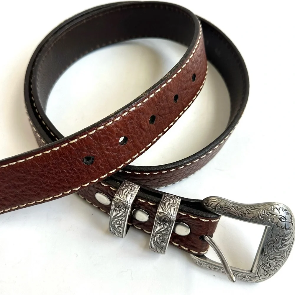 Vintage Bison Wild Bill Belt in Brown Peanut 42